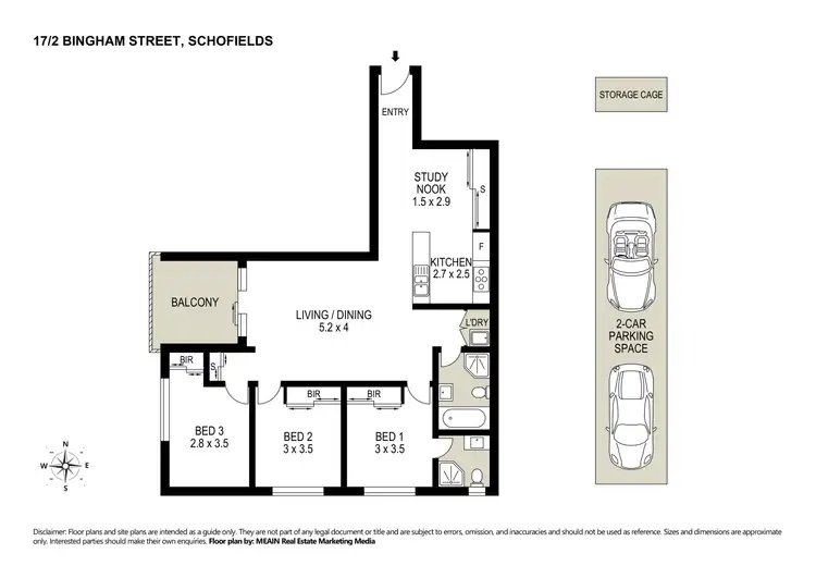 Floorplan of Homely apartment listing, 17/2 Bingham Street, Schofields NSW 2762
