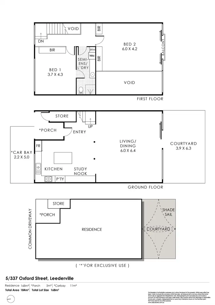 Floorplan of Homely townhouse listing, 5/337 Oxford Street, Leederville WA 6007