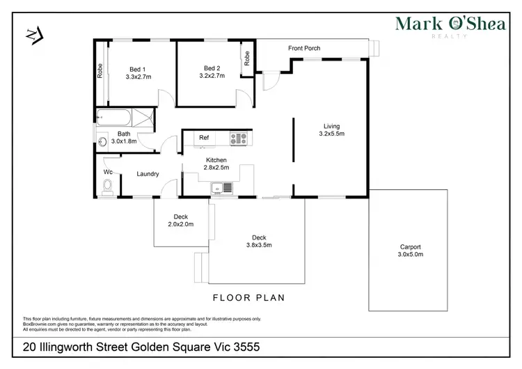Floorplan of Homely house listing, 20 Illingworth St, Golden Square VIC 3555