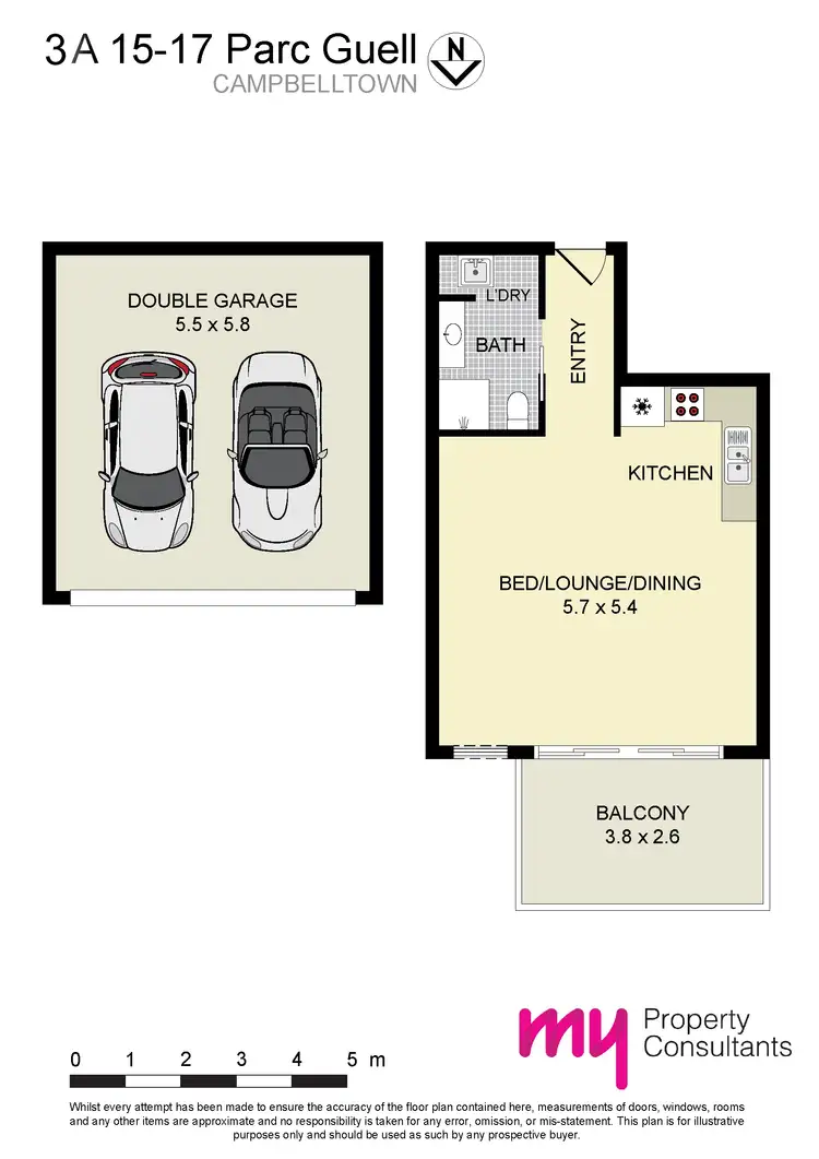 Floorplan of Homely apartment listing, 3A/15-17 Parc Guell Drive, Campbelltown NSW 2560