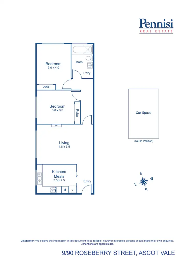 Floorplan of Homely unit listing, 9/90 - 92 Roseberry Street, Ascot Vale VIC 3032