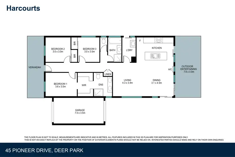 Floorplan of Homely house listing, 45 Pioneer Drive, Deer Park VIC 3023