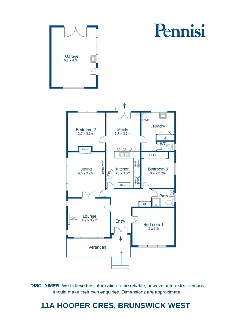 Floorplan of Homely house listing, 11A Hooper Crescent, Brunswick West VIC 3055