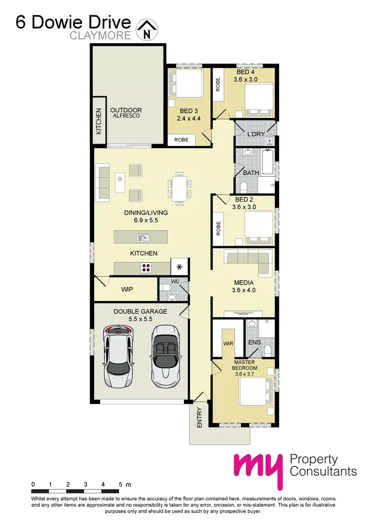 Floorplan of Homely house listing, 6 Dowie Drive, Claymore NSW 2559