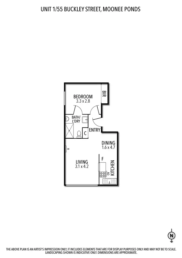 Floorplan of Homely unit listing, 1/55 Buckley Street, Moonee Ponds VIC 3039