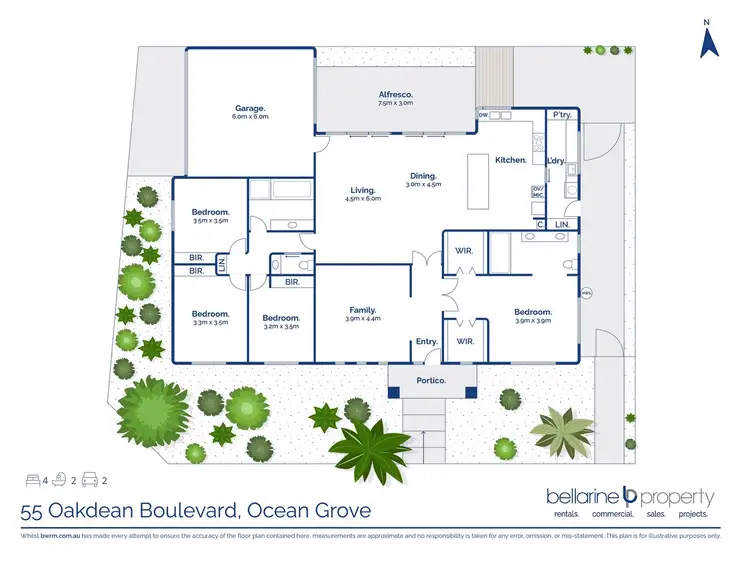 Floorplan of Homely house listing, 55 Oakdean Boulevard, Ocean Grove VIC 3226