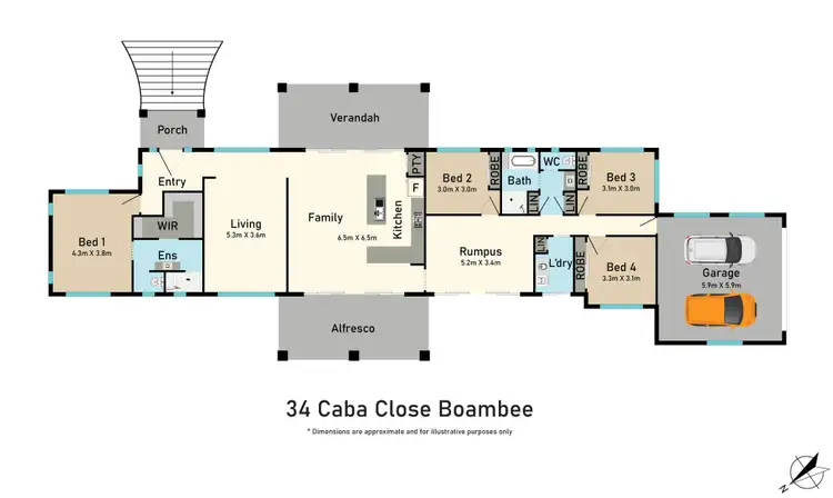 Floorplan of Homely rural property listing, 34 Caba Close, Boambee NSW 2450