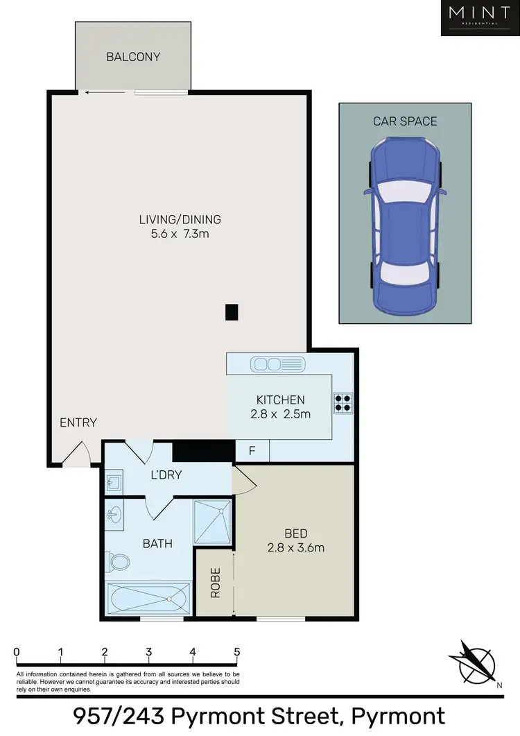 Floorplan of Homely apartment listing, 957/243 Pyrmont Street, Pyrmont NSW 2009