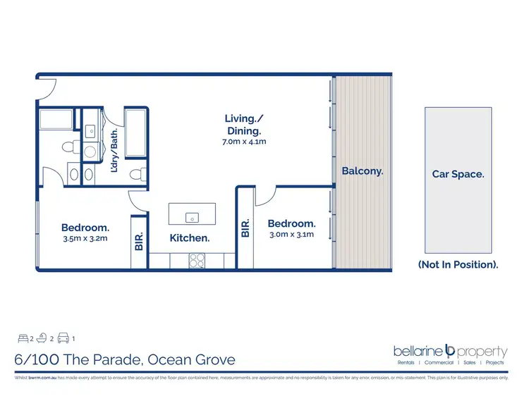 Floorplan of Homely apartment listing, 6/100 The Parade, Ocean Grove VIC 3226