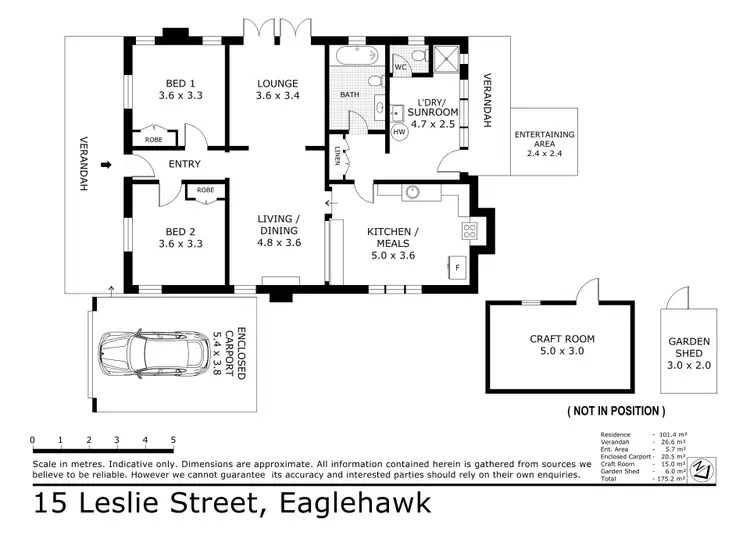 Floorplan of Homely house listing, 15 Leslie Street, Eaglehawk VIC 3556