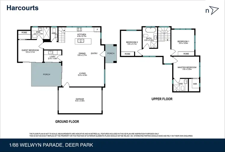 Floorplan of Homely townhouse listing, 1/88 Welwyn Parade, Deer Park VIC 3023