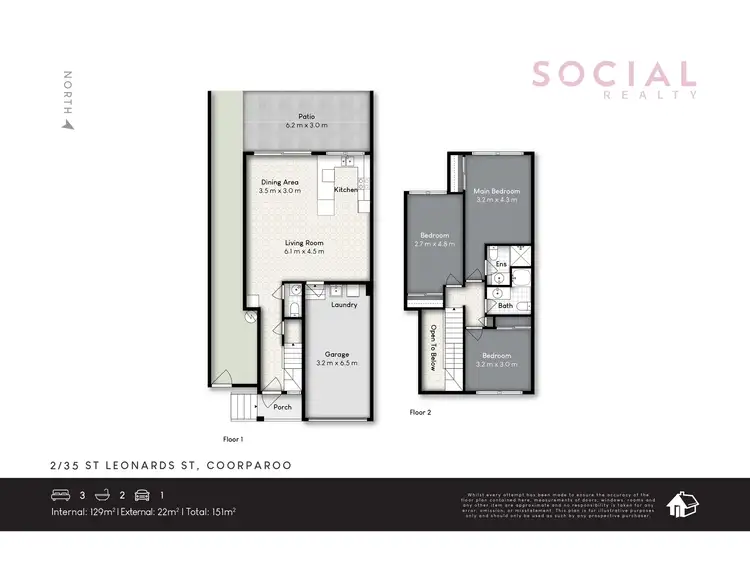 Floorplan of Homely townhouse listing, 2/35 Saint Leonards Street, Coorparoo QLD 4151
