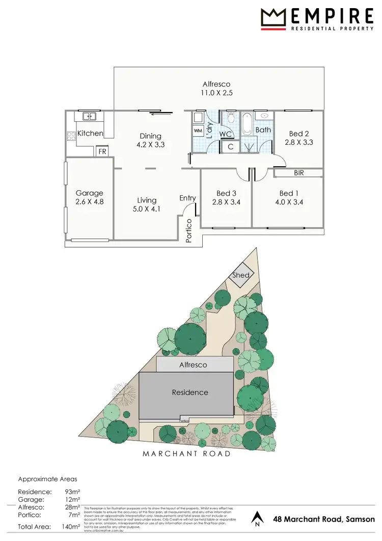 Floorplan of Homely semi-detached listing, 48 Marchant Road, Samson WA 6163
