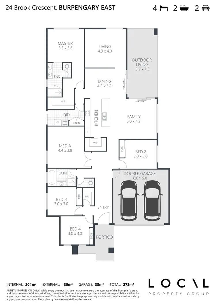 Floorplan of Homely house listing, 24 Brook Crescent, Burpengary East QLD 4505