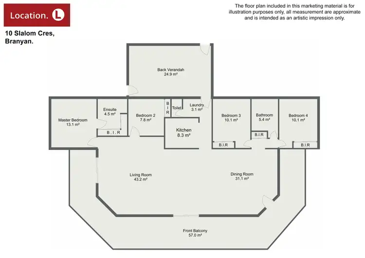 Floorplan of Homely rural property listing, 10 Slalom Crescent, Branyan QLD 4670