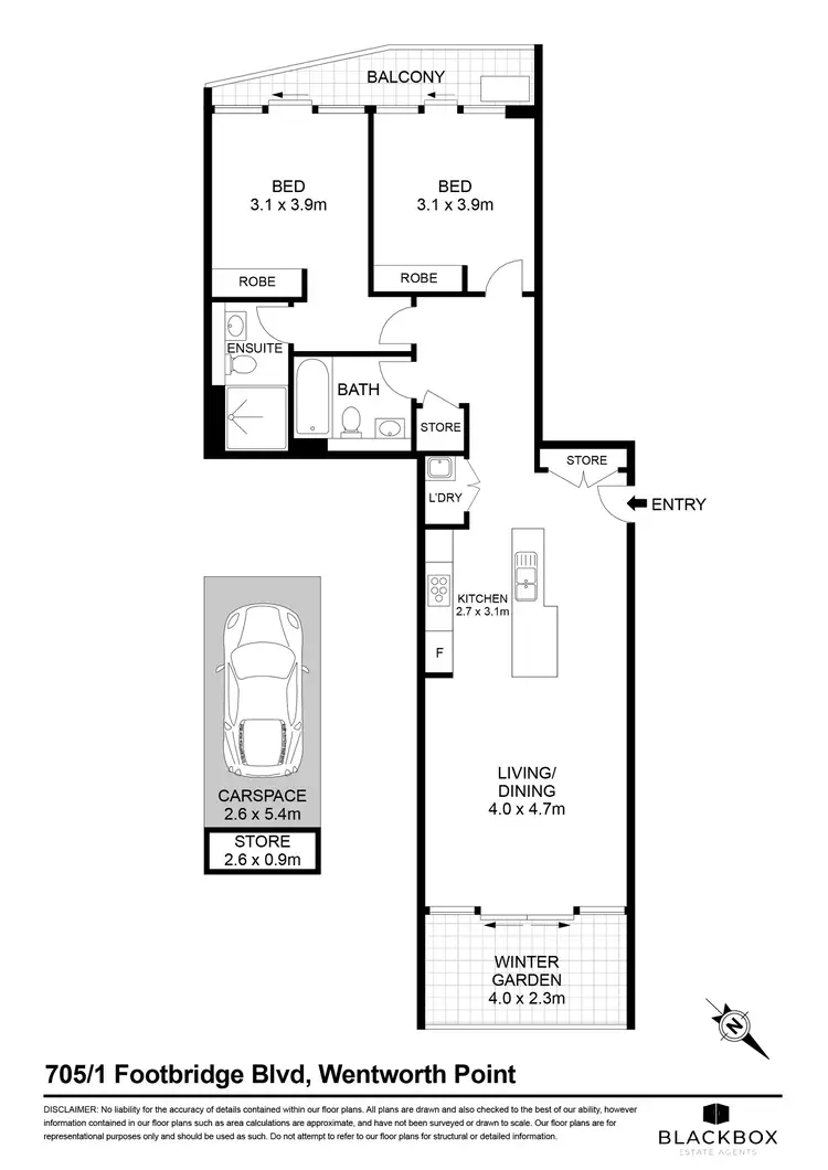 Floorplan of Homely apartment listing, 705/1 Footbridge Boulevard, Wentworth Point NSW 2127