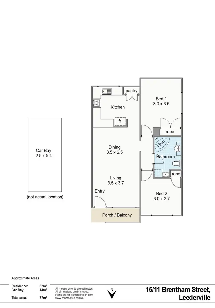 Floorplan of Homely apartment listing, 15/11 Brentham Street, Leederville WA 6007
