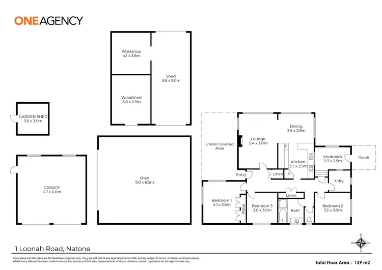 Floorplan of Homely rural property listing, 1 Loonah Road, Natone TAS 7321