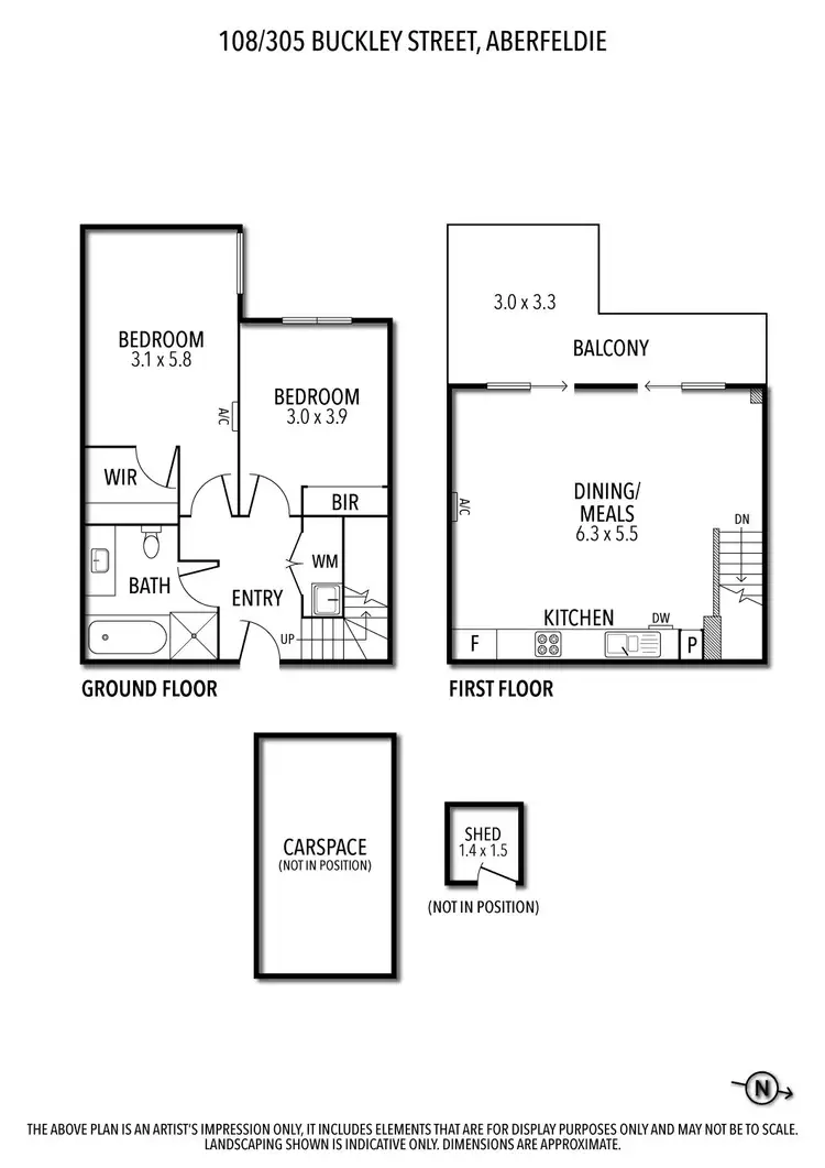 Floorplan of Homely apartment listing, 108/305 Buckley Street, Aberfeldie VIC 3040