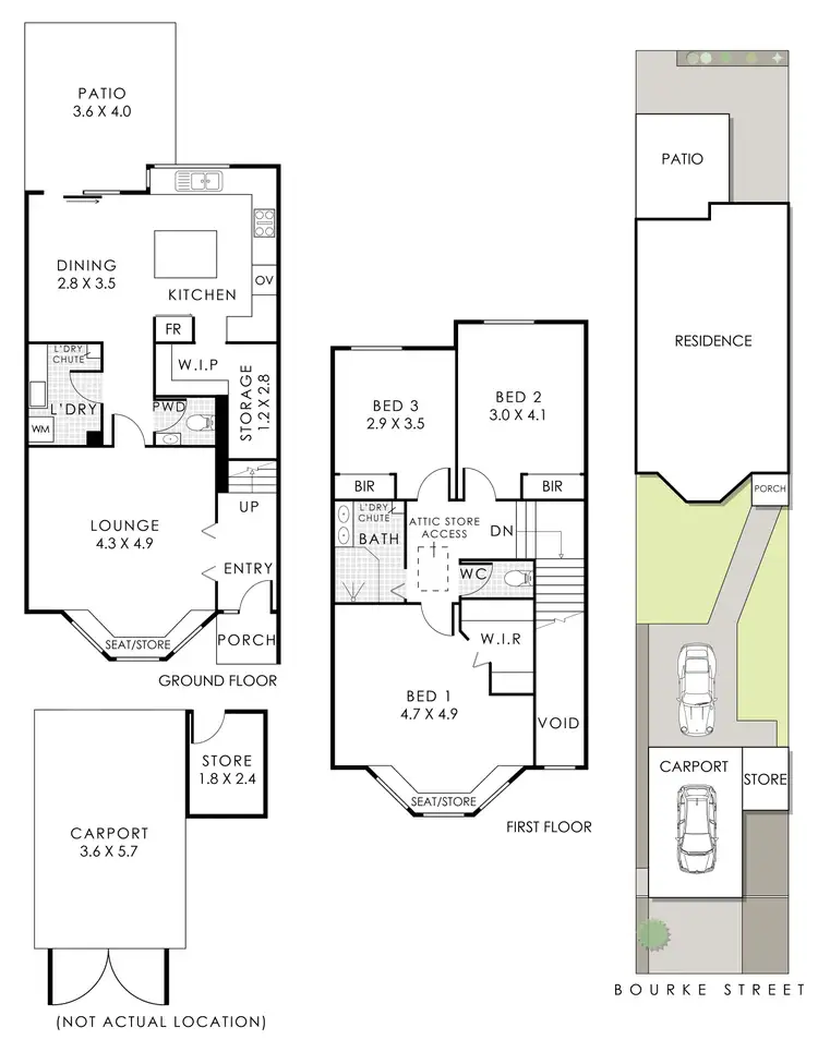 Floorplan of Homely townhouse listing, 123 Bourke Street, Leederville WA 6007