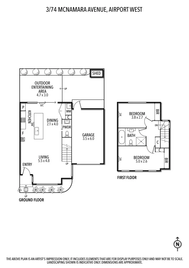 Floorplan of Homely townhouse listing, 3/74 McNamara Avenue, Airport West VIC 3042
