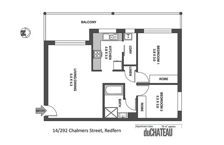 Floorplan of Homely apartment listing, 14/292 Chalmers Street, Redfern NSW 2016