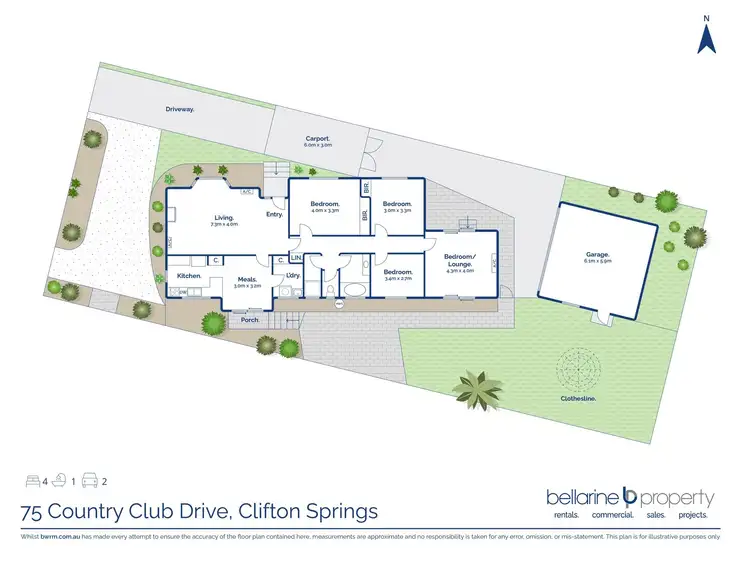 Floorplan of Homely house listing, 75 Country Club Drive, Clifton Springs VIC 3222