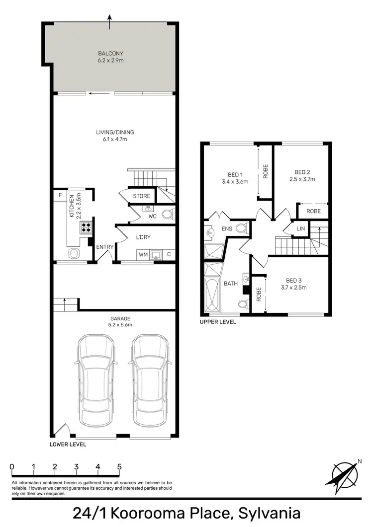 Floorplan of Homely townhouse listing, 24/1 Koorooma Place, Sylvania NSW 2224