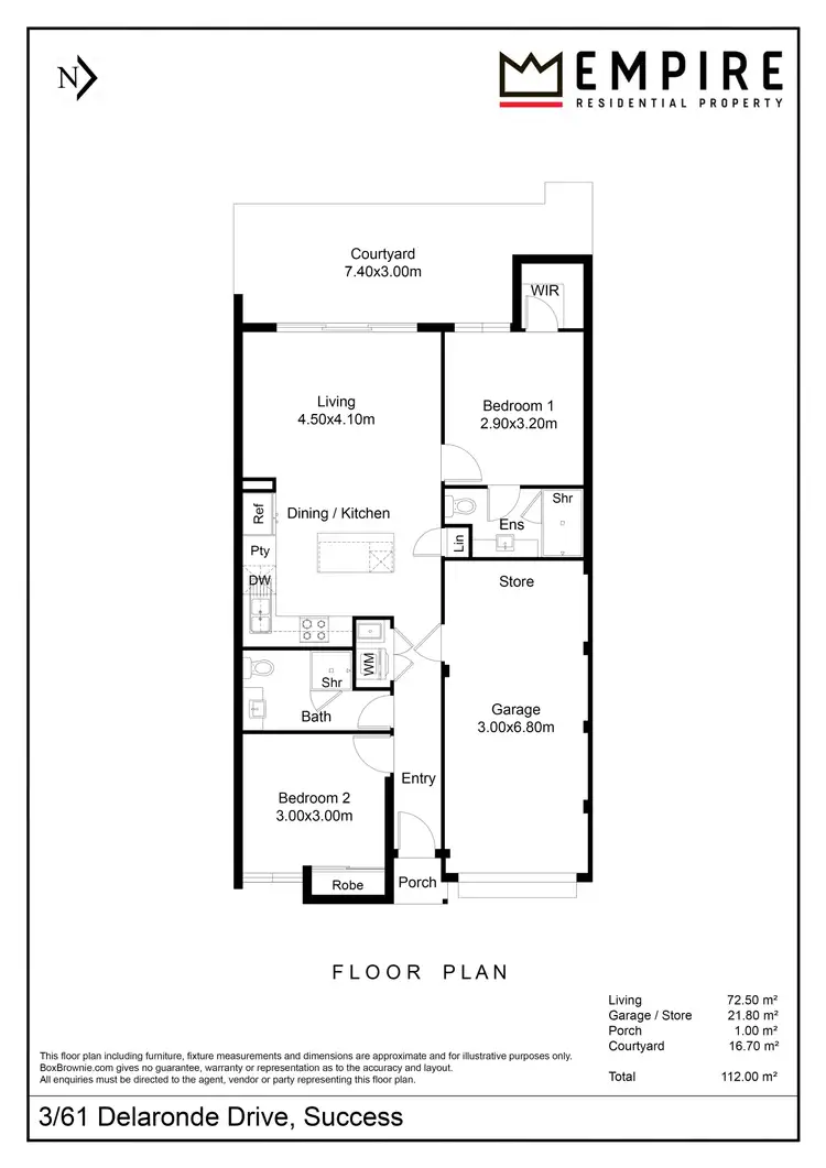 Floorplan of Homely villa listing, 3/61 Delaronde Drive, Success WA 6164