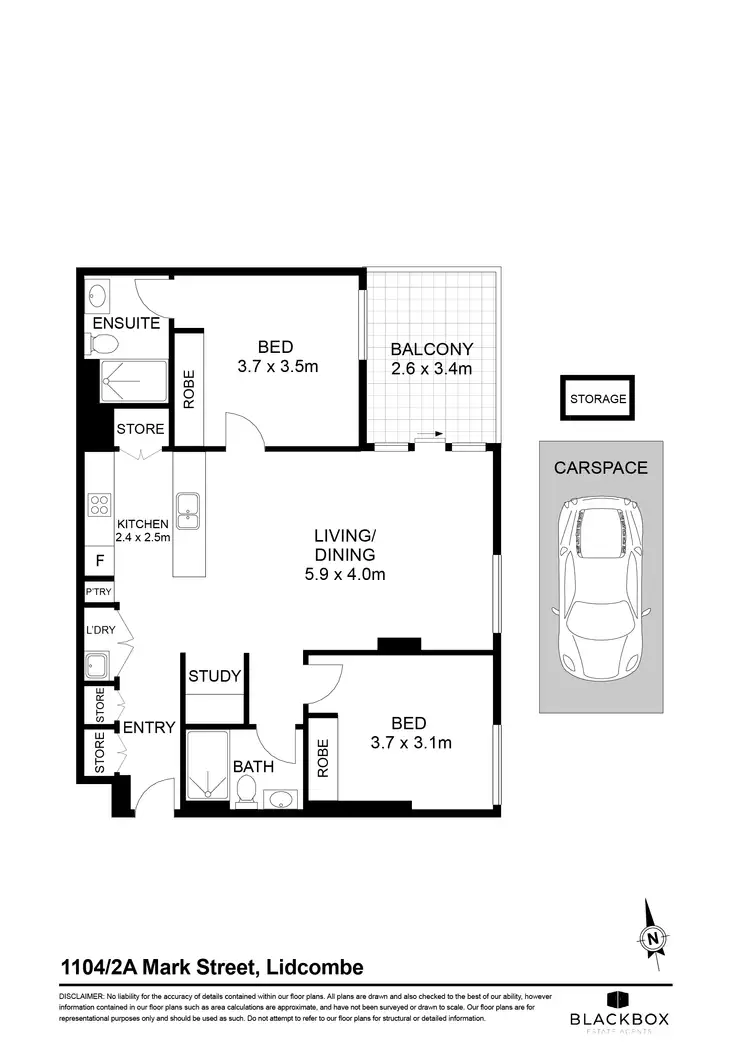 Floorplan of Homely apartment listing, 1104/2A Mark Street, Lidcombe NSW 2141