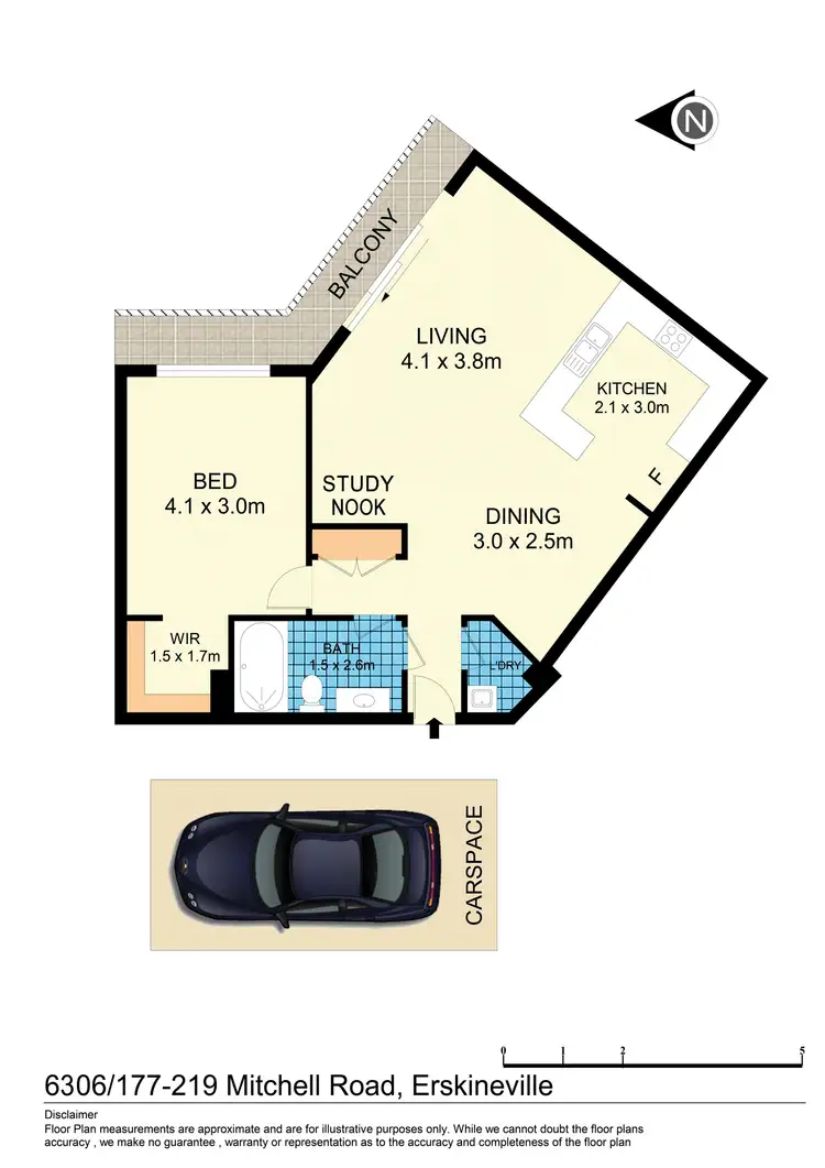 Floorplan of Homely apartment listing, 6306/177-219 Mitchell Road, Erskineville NSW 2043