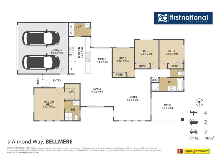 Floorplan of Homely house listing, 9 Almond Way, Bellmere QLD 4510