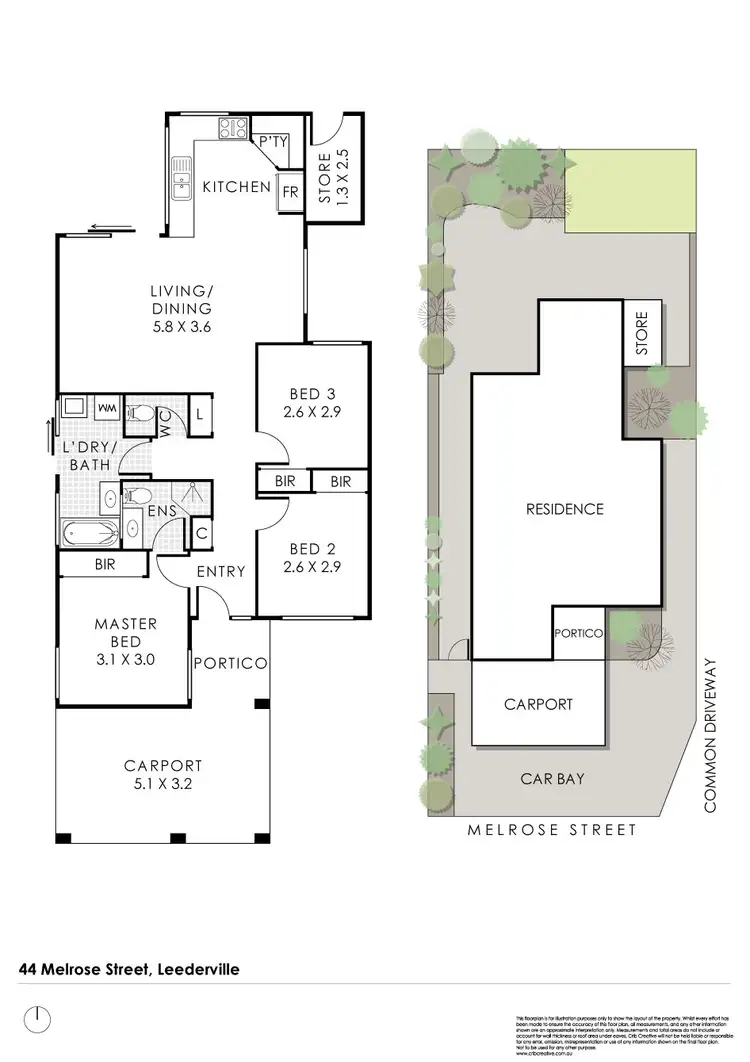 Floorplan of Homely villa listing, 44 Melrose Street, Leederville WA 6007
