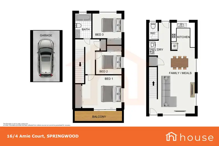 Floorplan of Homely townhouse listing, 16/4 Amie Court, Springwood QLD 4127