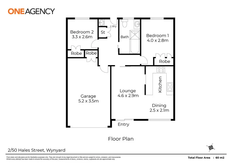 Floorplan of Homely unit listing, 2/50 Hales Street, Wynyard TAS 7325