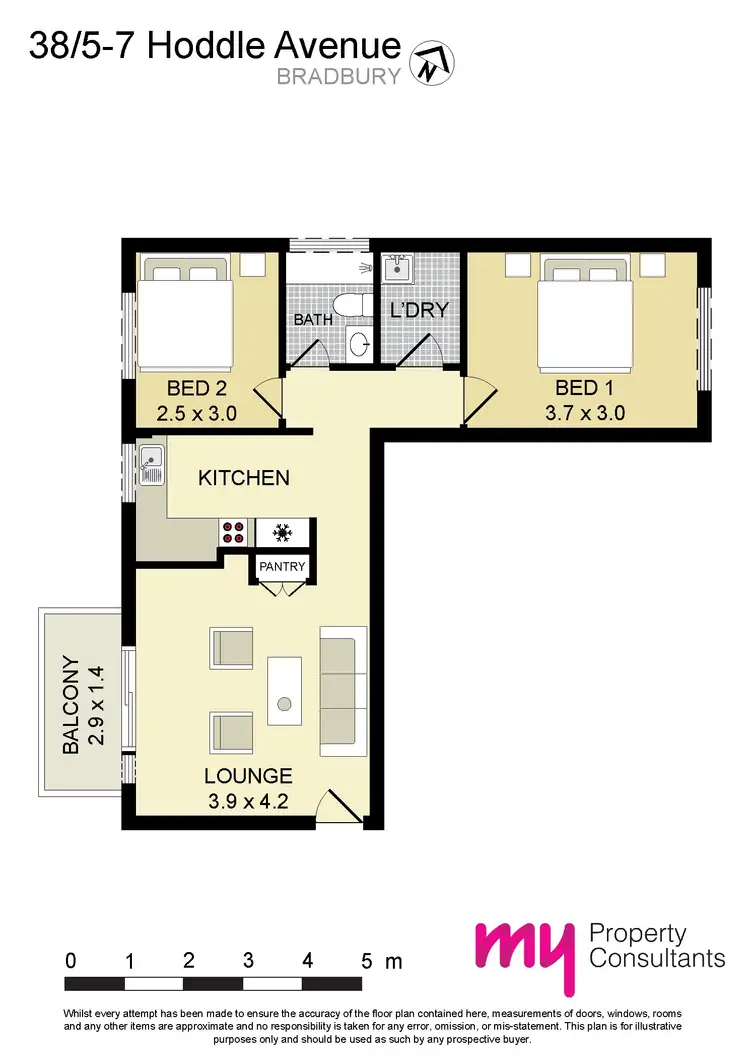 Floorplan of Homely apartment listing, 38/5-7 Hoddle Avenue, Bradbury NSW 2560
