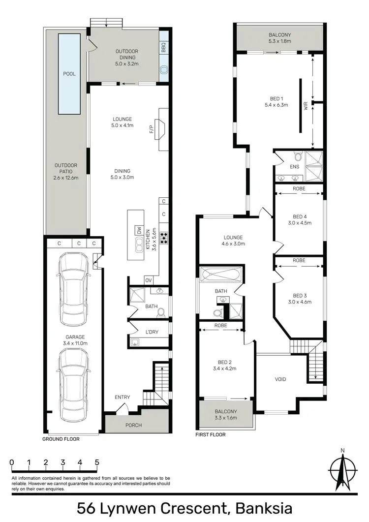Floorplan of Homely semi-detached listing, 56 Lynwen Crescent, Banksia NSW 2216