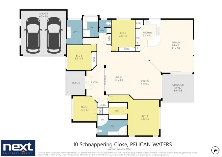 Floorplan of Homely house listing, 10 Schnappering Close, Pelican Waters QLD 4551