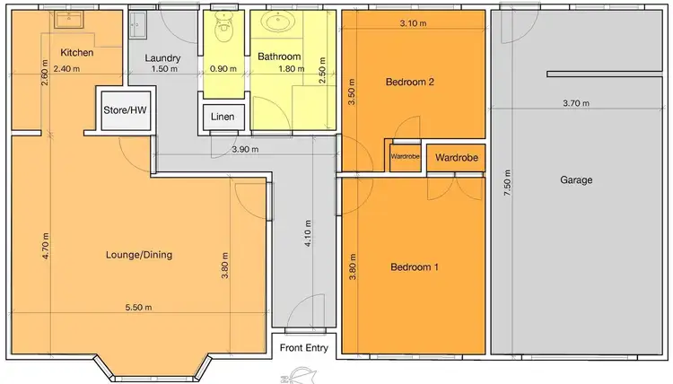 Floorplan of Homely unit listing, 2/4 Symbister Street, Devonport TAS 7310