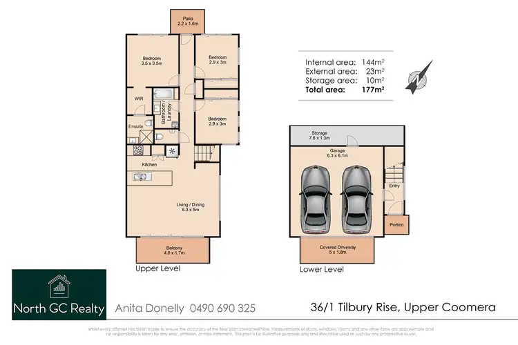 Floorplan of Homely townhouse listing, 36/1 Tilbury Rise, Upper Coomera QLD 4209