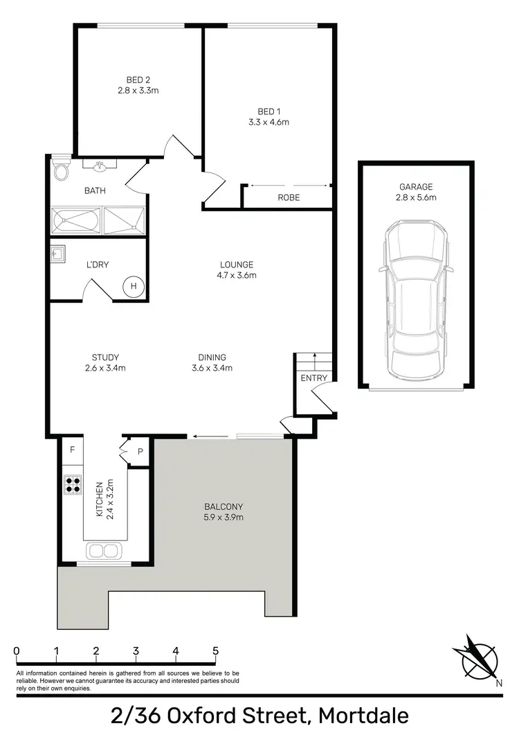 Floorplan of Homely apartment listing, 2/36 Oxford Street, Mortdale NSW 2223