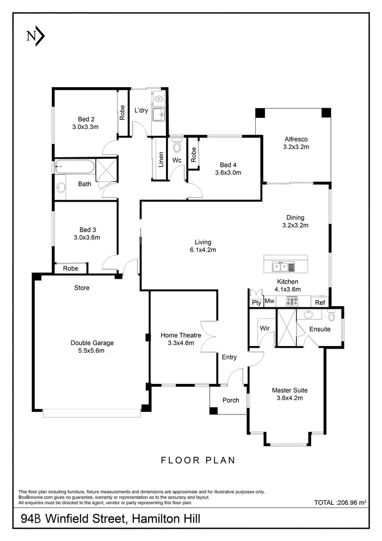 Floorplan of Homely house listing, 94B Winfield Street, Hamilton Hill WA 6163