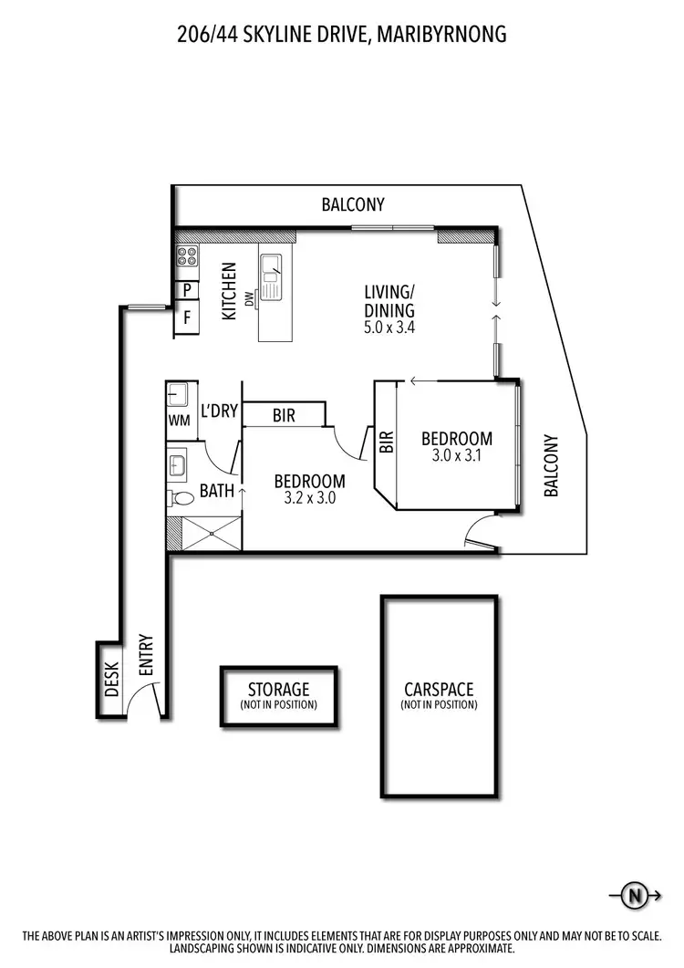 Floorplan of Homely apartment listing, 206/44 Skyline Drive, Maribyrnong VIC 3032