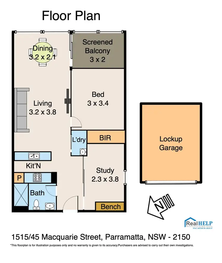 Floorplan of Homely unit listing, 1515/45 Macquarie Street, Parramatta NSW 2150