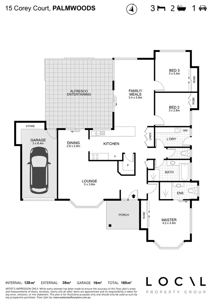 Floorplan of Homely house listing, 15 Corey Court, Palmwoods QLD 4555