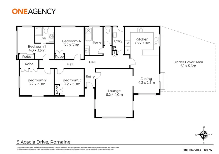 Floorplan of Homely house listing, 8 Acacia Drive, Romaine TAS 7320