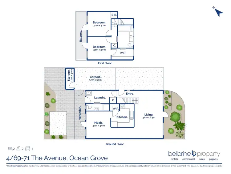 Floorplan of Homely townhouse listing, 4/69-71 The Avenue, Ocean Grove VIC 3226