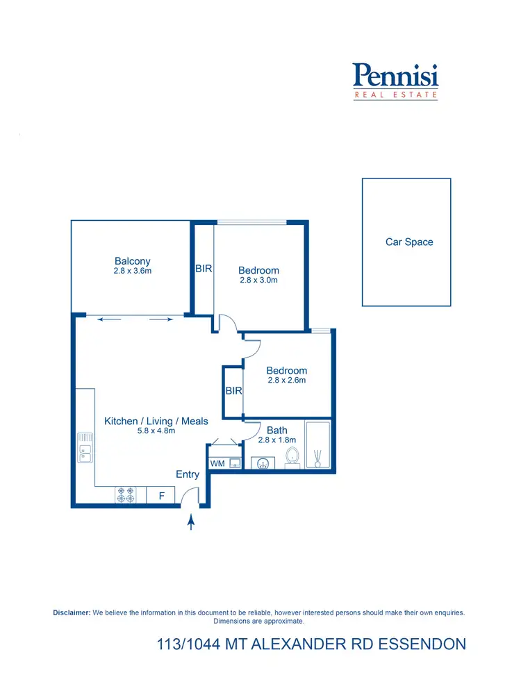 Floorplan of Homely apartment listing, 113/1044-1046 Mount Alexander Road, Essendon VIC 3040
