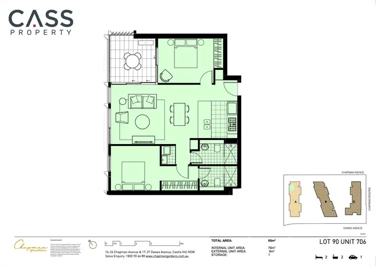 Floorplan of Homely apartment listing, 706/25 Dawes Avenue, Castle Hill NSW 2154