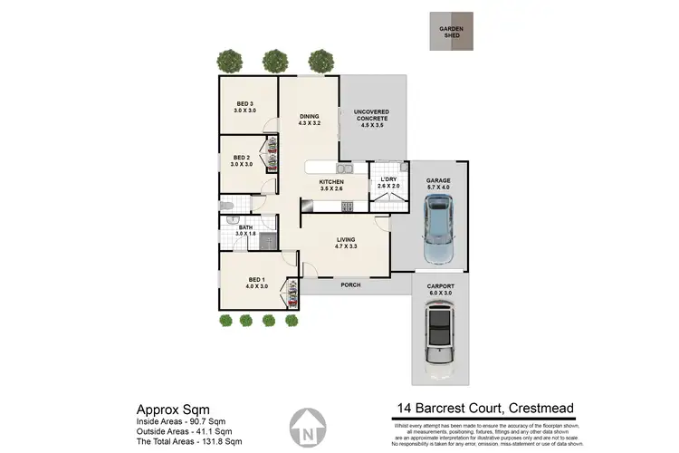 Floorplan of Homely house listing, 14 Barcrest Court, Crestmead QLD 4132